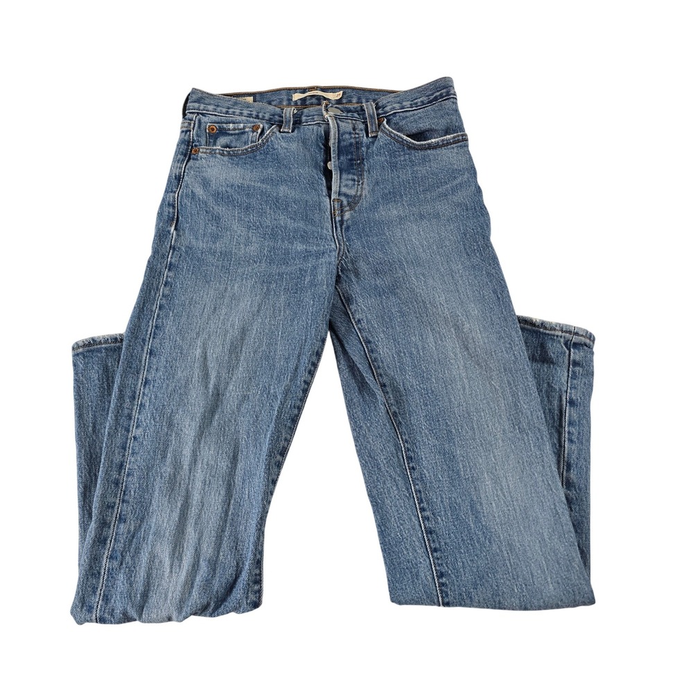 Levis Wedgie Fit High Rise Button Fly Jeans Medium Wash Blue Size 25 3496